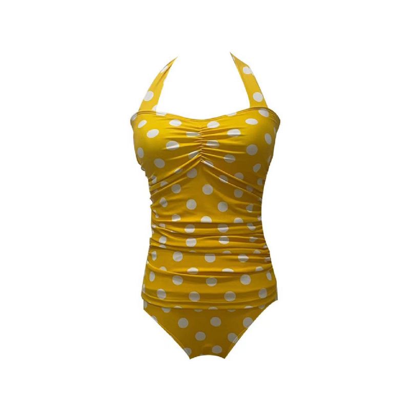 Nieuw Sexy Retro Polka Dot Badpak Uit Één Stuk Multicolor Plus Size