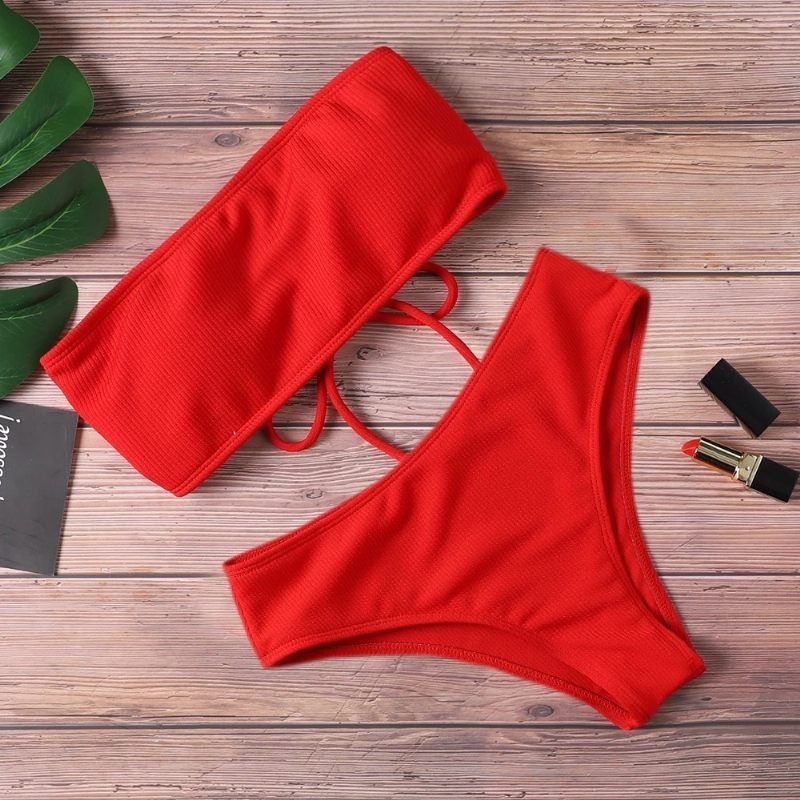 Sexy Bikini Badpak Uit Één Stuk Effen Kleur Badmode Dames