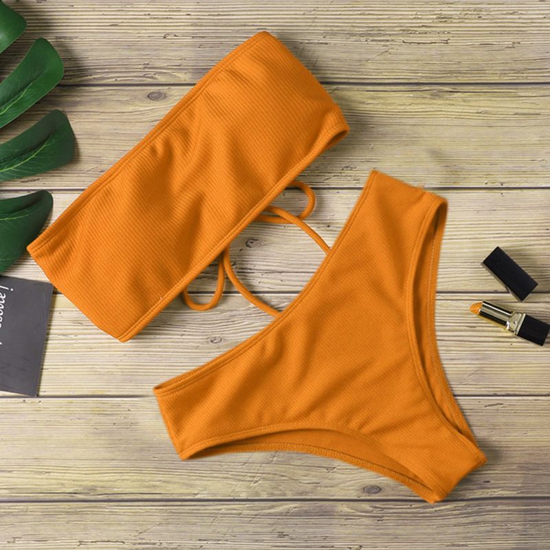 Sexy Bikini Badpak Uit Één Stuk Effen Kleur Badmode Dames