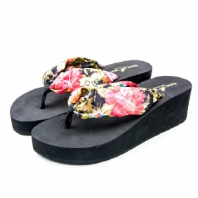 2024 Zomer Boheemse Slippers Damesslippers Met Hoge Hakken Antislip Mode Strand Sandalen Aan Zee