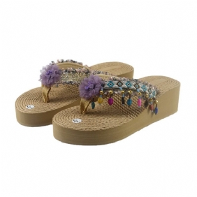 Bloemen Teenslippers Mode Met Dikke Zolen Pantoffels Uitgaan In Nieuwe Zomerstijl Voor Dames Strandsandalen