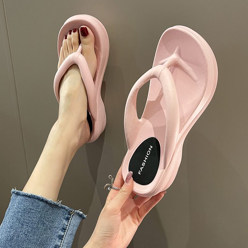 Hoge Hakken Witte Slippers Vrouwen Zomer Mode Antislip Casual Dikke Zolen Flip-flops Lichte Sandalen