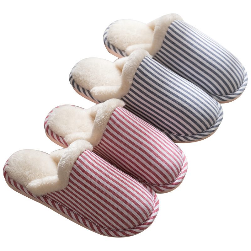 Katoenen Pantoffels Dames Herfst En Winter Huis Warme Antislip Dikke Bodem Heren Indoor Pluche