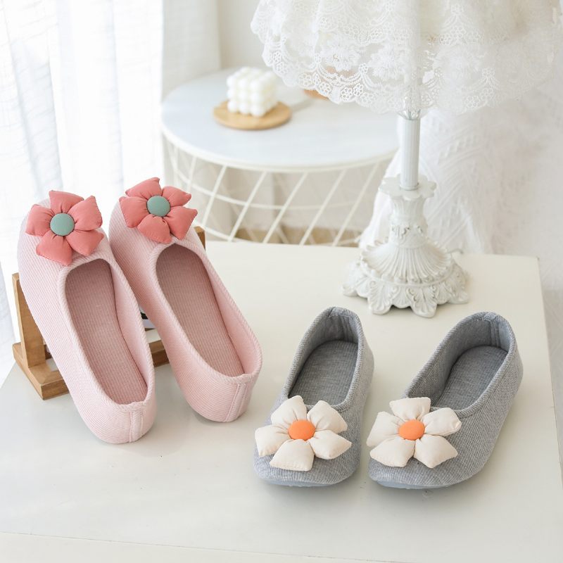 Lente Herfst En Zomer Zoete Bloemen Indoor Huisschoenen Vloer Antislip Pantoffels Damesschoenen Voor Zwangere Vrouwen Na Productie