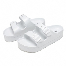 Nieuwe Eva Dikke Bodem Casual Slippers Sandalen Schoenen Dubbele Gesp Lichtgewicht Antislip Strandschoenen Dames