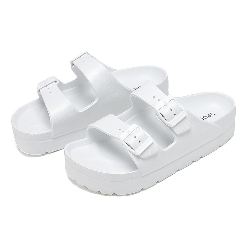 Nieuwe Eva Dikke Bodem Casual Slippers Sandalen Schoenen Dubbele Gesp Lichtgewicht Antislip Strandschoenen Dames