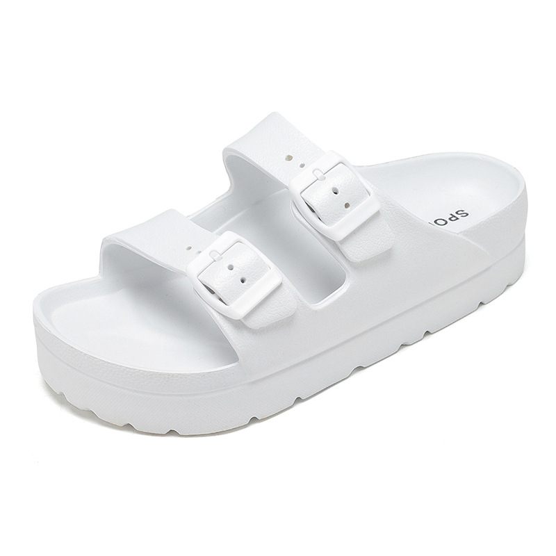 Nieuwe Eva Dikke Bodem Casual Slippers Sandalen Schoenen Dubbele Gesp Lichtgewicht Antislip Strandschoenen Dames