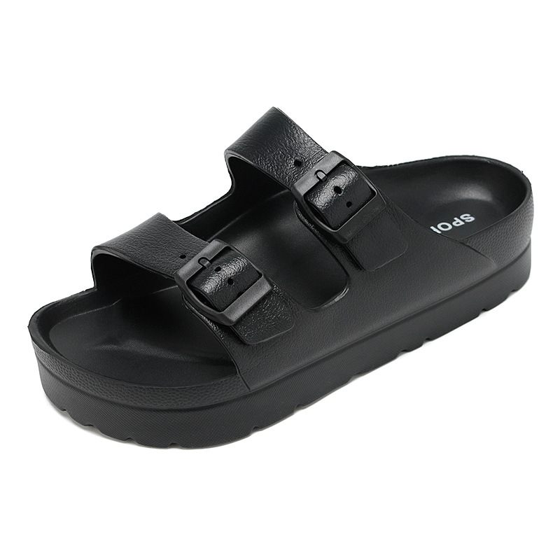 Nieuwe Eva Dikke Bodem Casual Slippers Sandalen Schoenen Dubbele Gesp Lichtgewicht Antislip Strandschoenen Dames