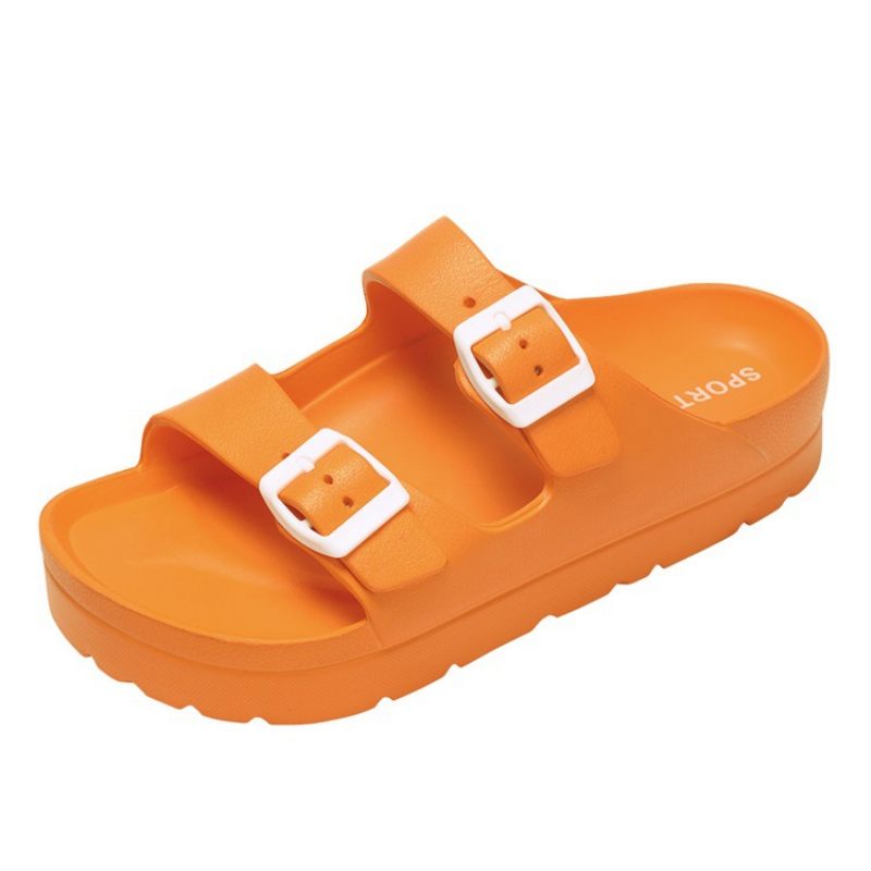 Nieuwe Eva Dikke Bodem Casual Slippers Sandalen Schoenen Dubbele Gesp Lichtgewicht Antislip Strandschoenen Dames