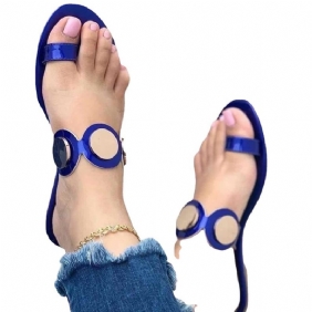 Nieuwe Grote Maat Damesschoenen Lente Casual Metalen Schijf Sandalen Met Lage Hakken Pantoffelschoenen Dameslicht