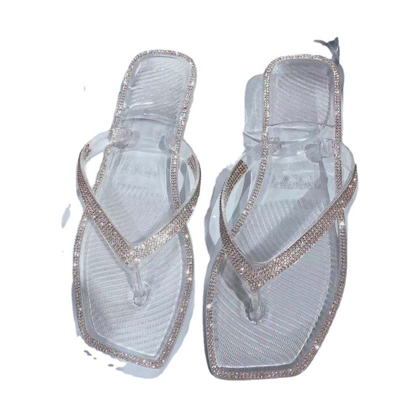 Nieuwe Grote Maten Damesschoenen Slippers Schoenen Strass Jelly Sandalen Dames