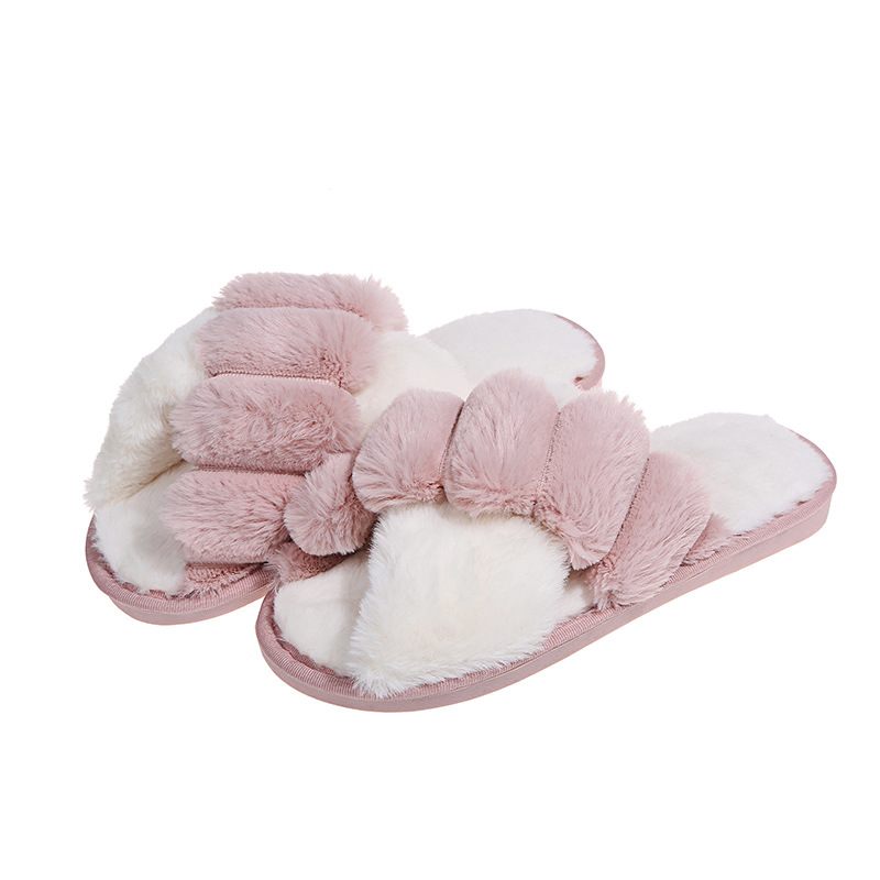 Nieuwe Herfst En Winter Katoenen Pantoffels Voor Binnen En Buiten Dames In Kleur Bijpassende Kruispluche