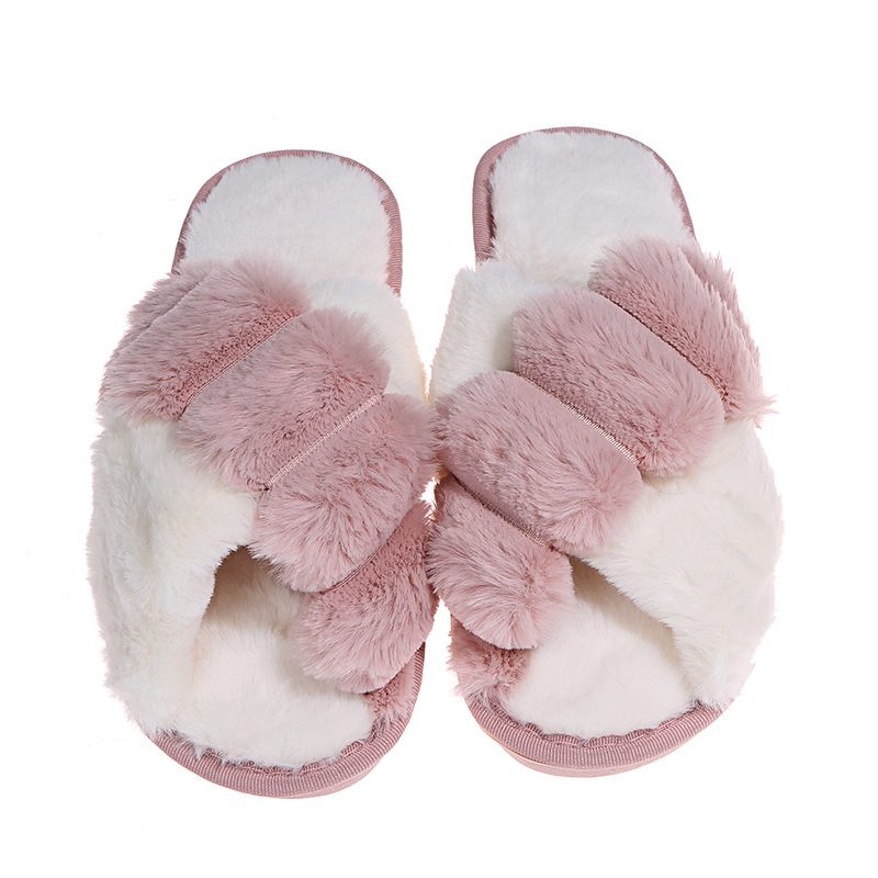 Nieuwe Herfst En Winter Katoenen Pantoffels Voor Binnen En Buiten Dames In Kleur Bijpassende Kruispluche