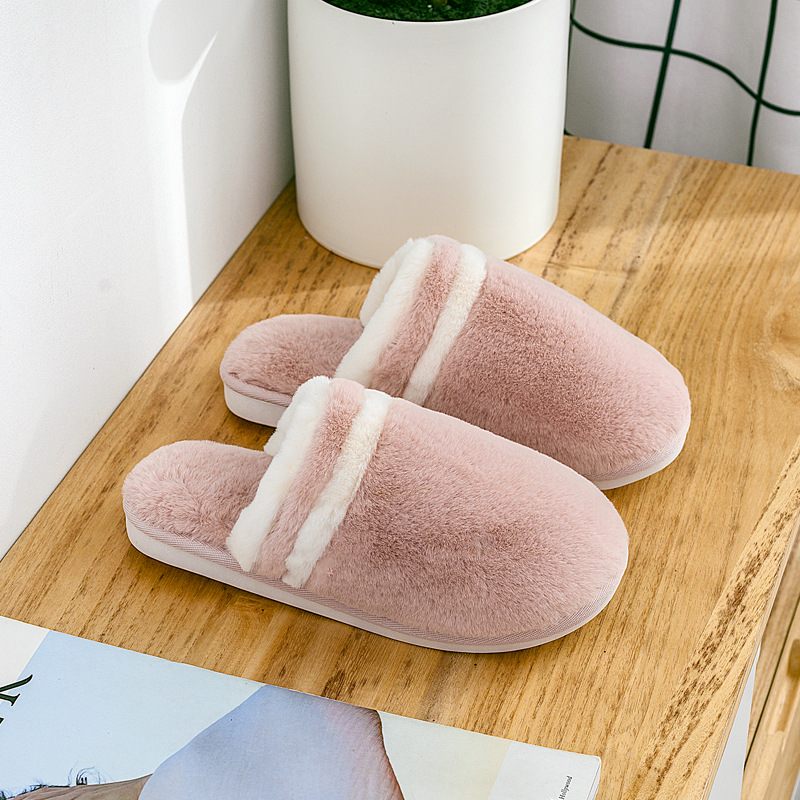 Nieuwe Paar Katoenen Slippers Vrouwen Winter Thuis Indoor Antislip Warme Pluche Dikke Bodem Mannen