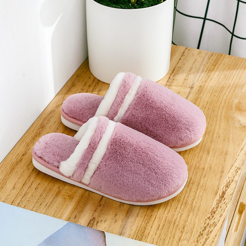 Nieuwe Paar Katoenen Slippers Vrouwen Winter Thuis Indoor Antislip Warme Pluche Dikke Bodem Mannen