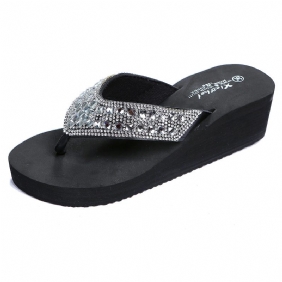 Slippers Dames Zomer Strass Sandalen Pantoffels Schoenen Meisjes Mode Vakantie Strandschoenen Wig Platform