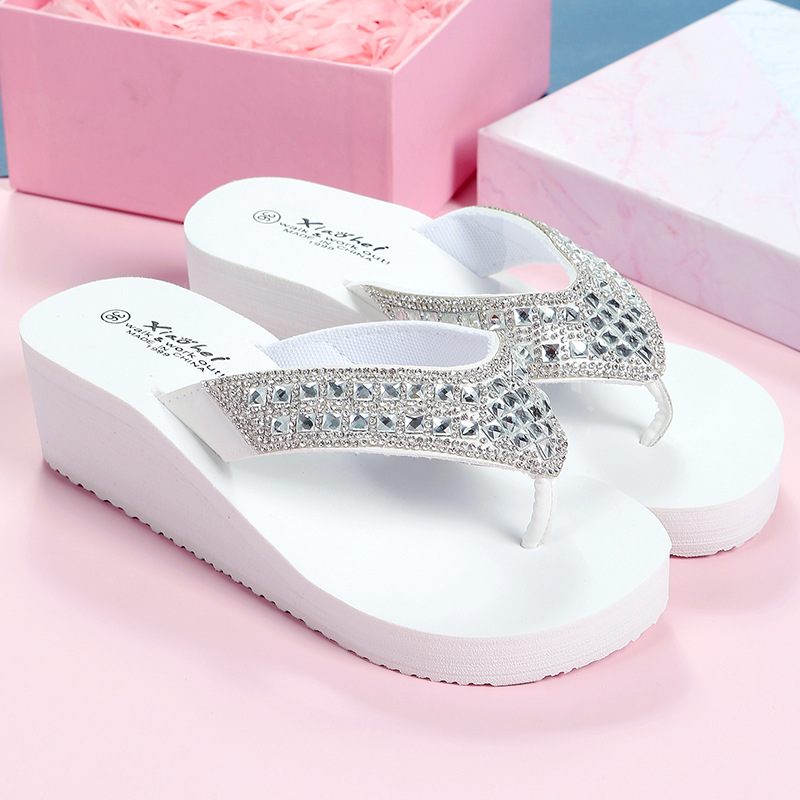 Slippers Dames Zomer Strass Sandalen Pantoffels Schoenen Meisjes Mode Vakantie Strandschoenen Wig Platform