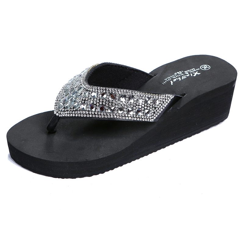 Slippers Dames Zomer Strass Sandalen Pantoffels Schoenen Meisjes Mode Vakantie Strandschoenen Wig Platform