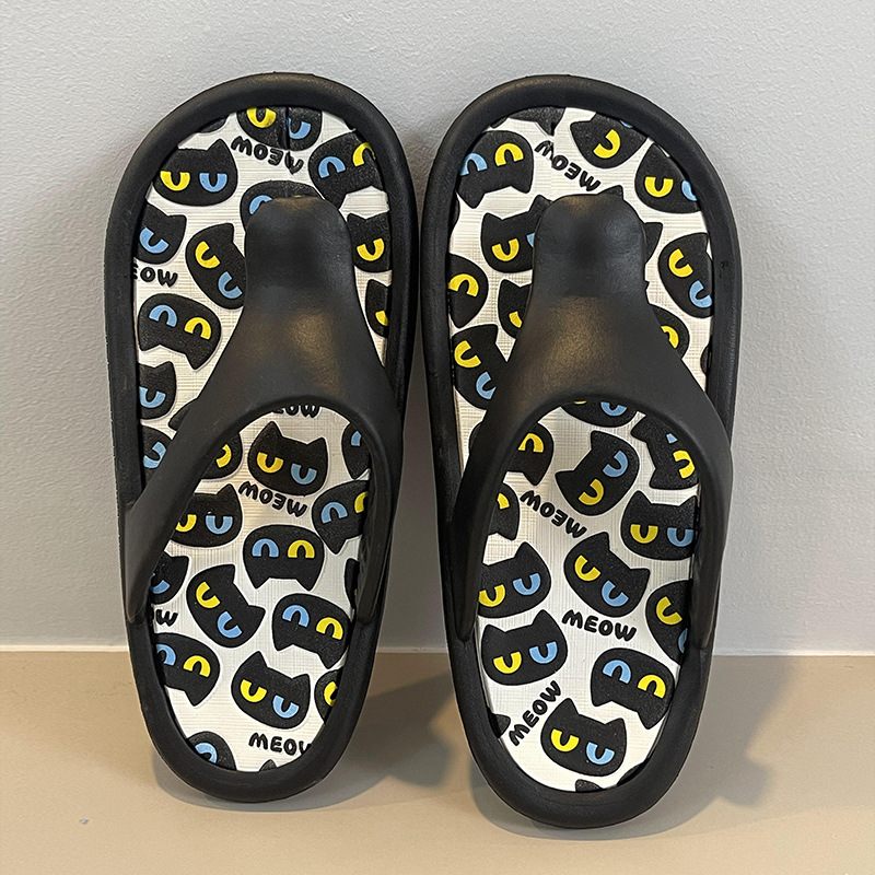 Slippers Voor Dames Met Dikke Zolen Zomer Casual Strandslippers Met Grote Ogen Katten