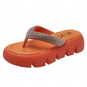 Strass Slippers Met Dikke Bodem Dames Zomer 2024 Nieuwe Mode Snuifje Platform Sandalen Gaan Uit Om De Hoogte Te Vergroten