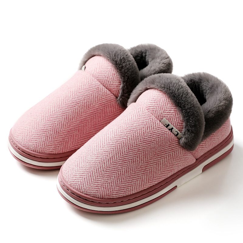 Winter Katoenen Pantoffels Dames Dikke Bodem Thuis Paar Indoor Antislip Warme