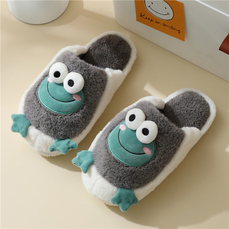 Winter Nieuwe Kikker Katoen Slippers Vrouwen Herfst En Liefhebbers Thuis Leuke Cartoon Indoor Pluche