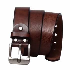 3.8 cm Koeienhuid Vintage Wrijven Pin Gesp Lederen Riem Casual Heren