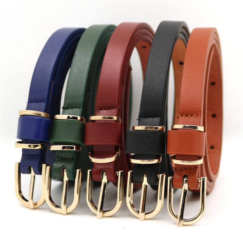 Damesmode Pin Gesp Riem 1.5 Dunne Broekriem Kleurrijke Casual Pu-riem