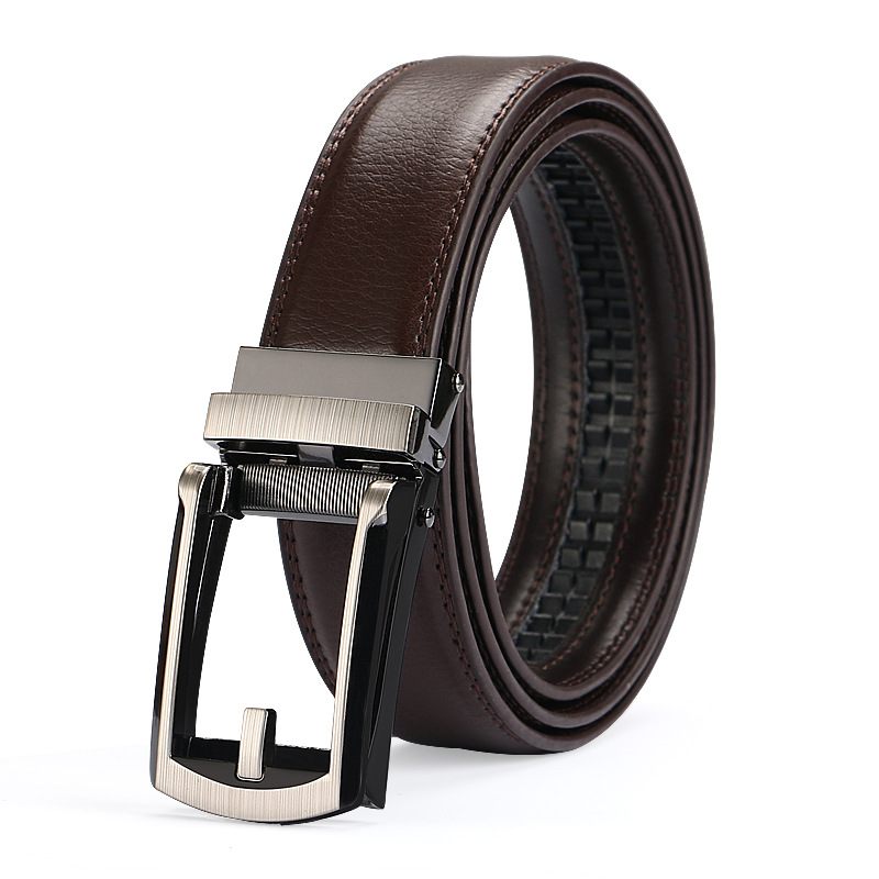 Leren Valse Naaldriem Automatische Gespriem Comfort Click Belt Speciale Riem Voor Heren