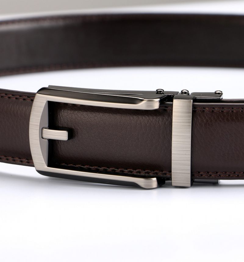 Leren Valse Naaldriem Automatische Gespriem Comfort Click Belt Speciale Riem Voor Heren