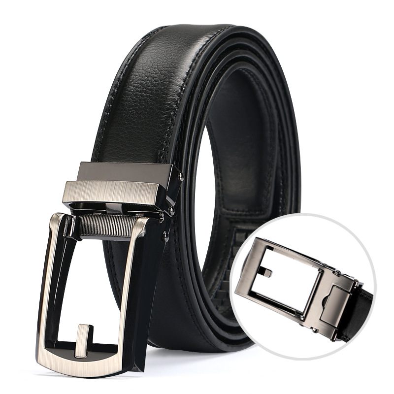 Leren Valse Naaldriem Automatische Gespriem Comfort Click Belt Speciale Riem Voor Heren