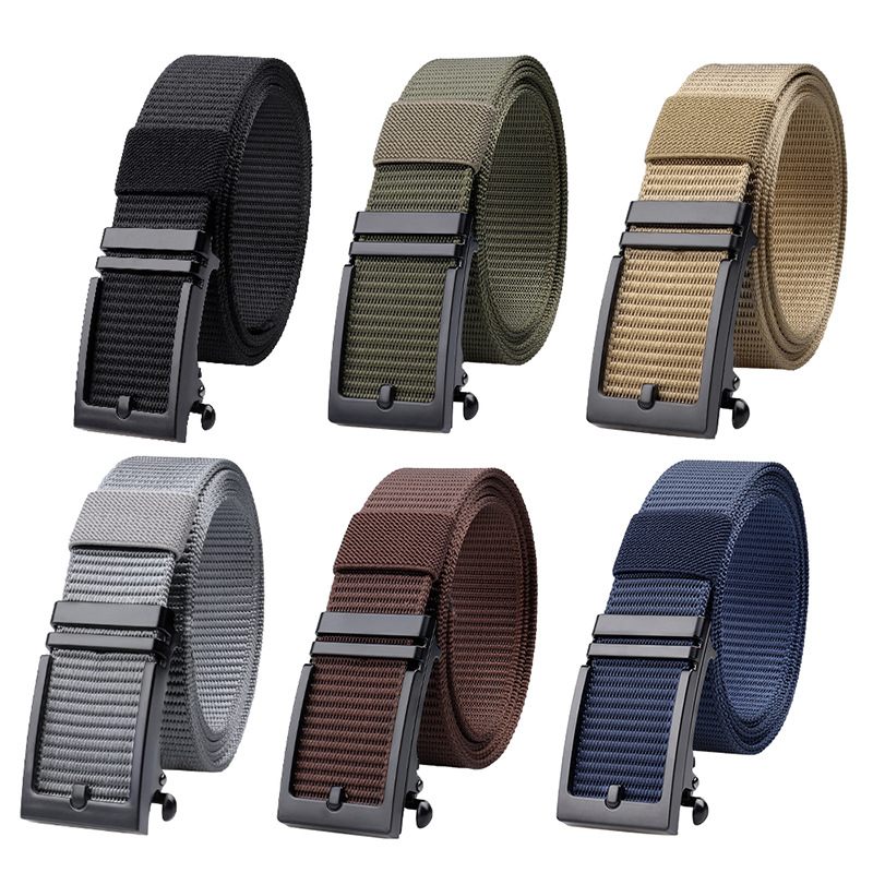 Mannen Outdoor Riem Tandeloze Legering Automatische Gesp Tactische Mode Casual Canvas