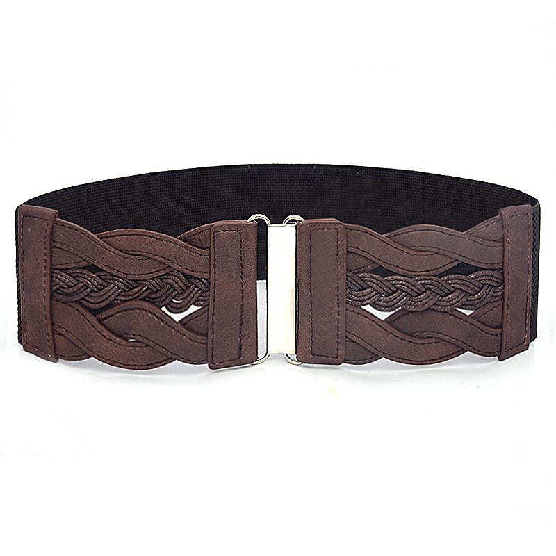 Nieuwe Dames Elastische Riem Met Donsjack Tailleband Brede Zwart Windjack