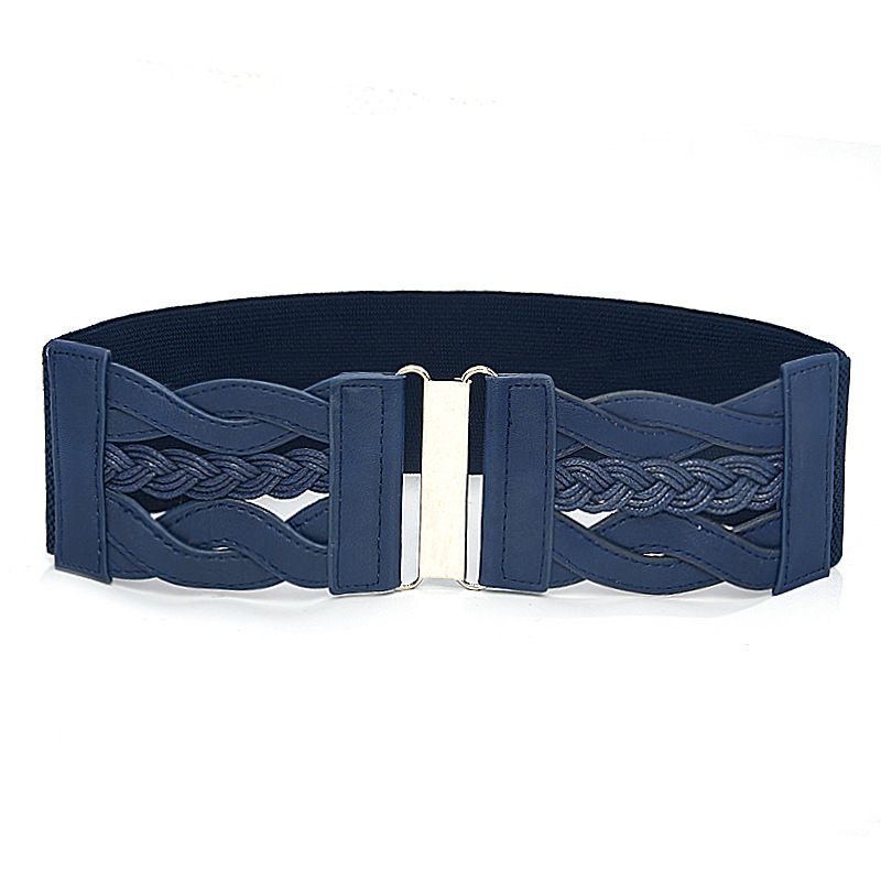 Nieuwe Dames Elastische Riem Met Donsjack Tailleband Brede Zwart Windjack