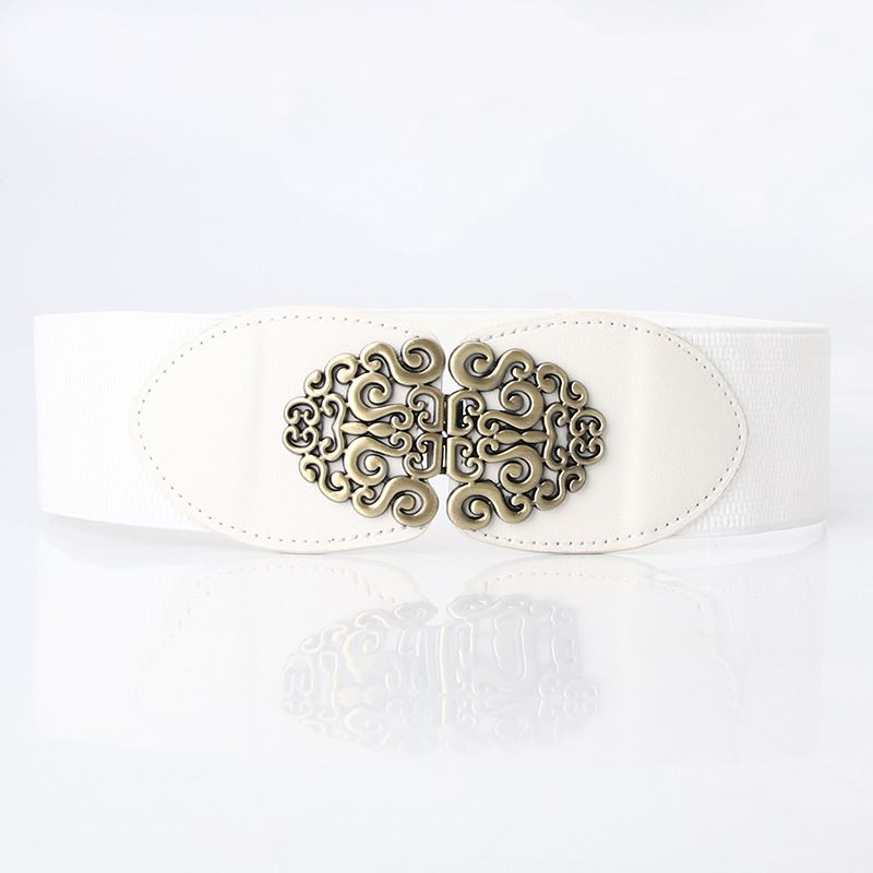 Nieuwe Damesriem Retro Gegraveerde Gesp Brede Gordel Damesaccessoires Decoratieve Riem