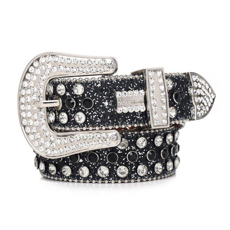 Strass Riem Persoonlijkheid Stijl Legering Pin Gesp Pu Materiaal Mannen En Vrouwen Mode Winter Aanbieding