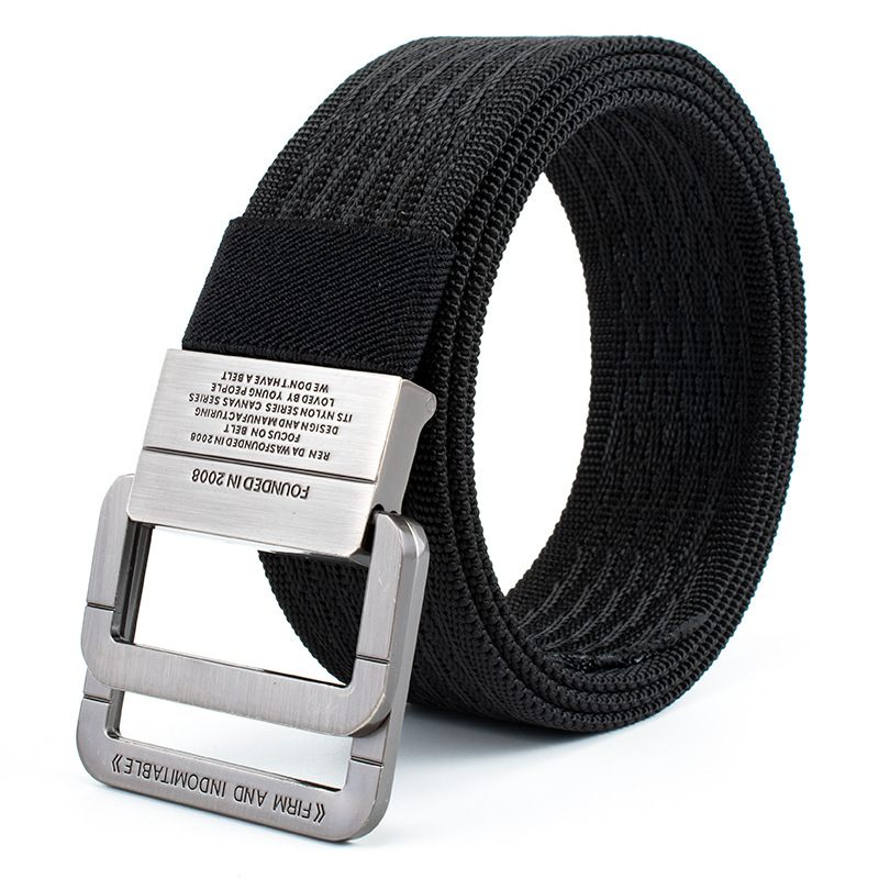 Vierkante Herenriem Sport Canvas Riem Legering Gesp Hypoallergene Dubbele Ontwerp