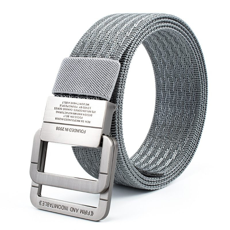 Vierkante Herenriem Sport Canvas Riem Legering Gesp Hypoallergene Dubbele Ontwerp