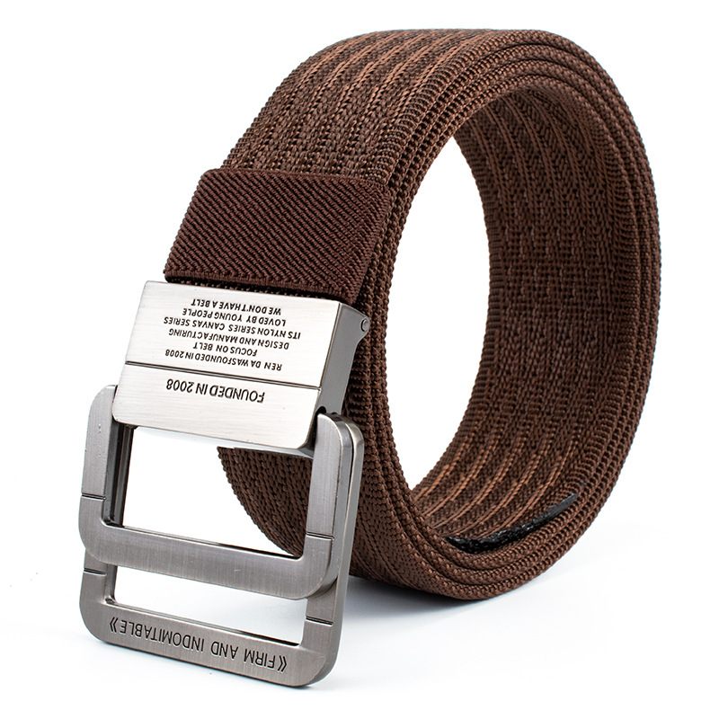 Vierkante Herenriem Sport Canvas Riem Legering Gesp Hypoallergene Dubbele Ontwerp