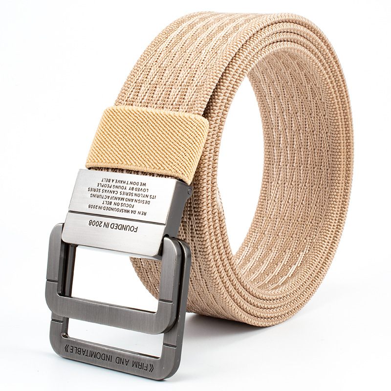 Vierkante Herenriem Sport Canvas Riem Legering Gesp Hypoallergene Dubbele Ontwerp