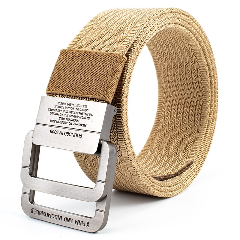 Vierkante Herenriem Sport Canvas Riem Legering Gesp Hypoallergene Dubbele Ontwerp