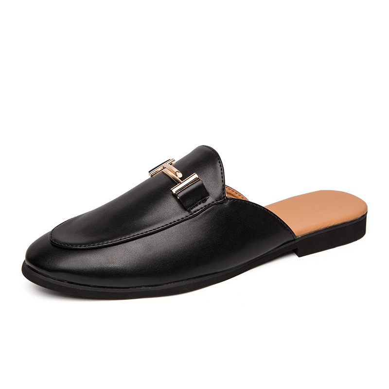 Baotou Pantoffels Heren Zomer Slip-on Casual Erwtenleer Herensandalen