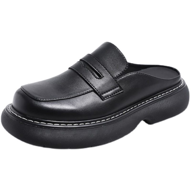 Zomer Baotou Slip-on Heren Sandalen High-end Trendy Geklede Schoenen Vierkante Neus Muller