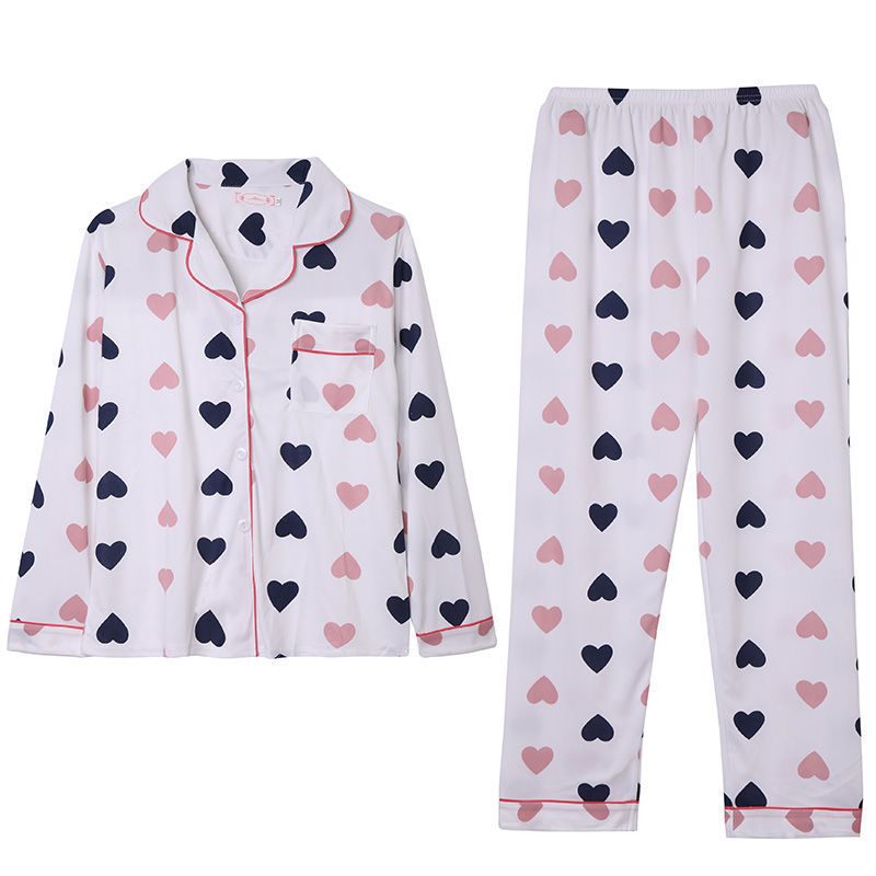 Broeken Met Lange Mouwen Pyjama's Dames Revers Vest Strepen Set Huiskleding