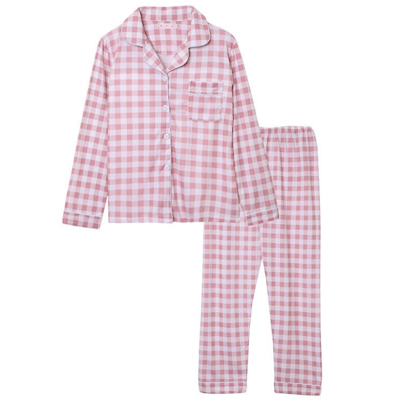 Broeken Met Lange Mouwen Pyjama's Dames Revers Vest Strepen Set Huiskleding