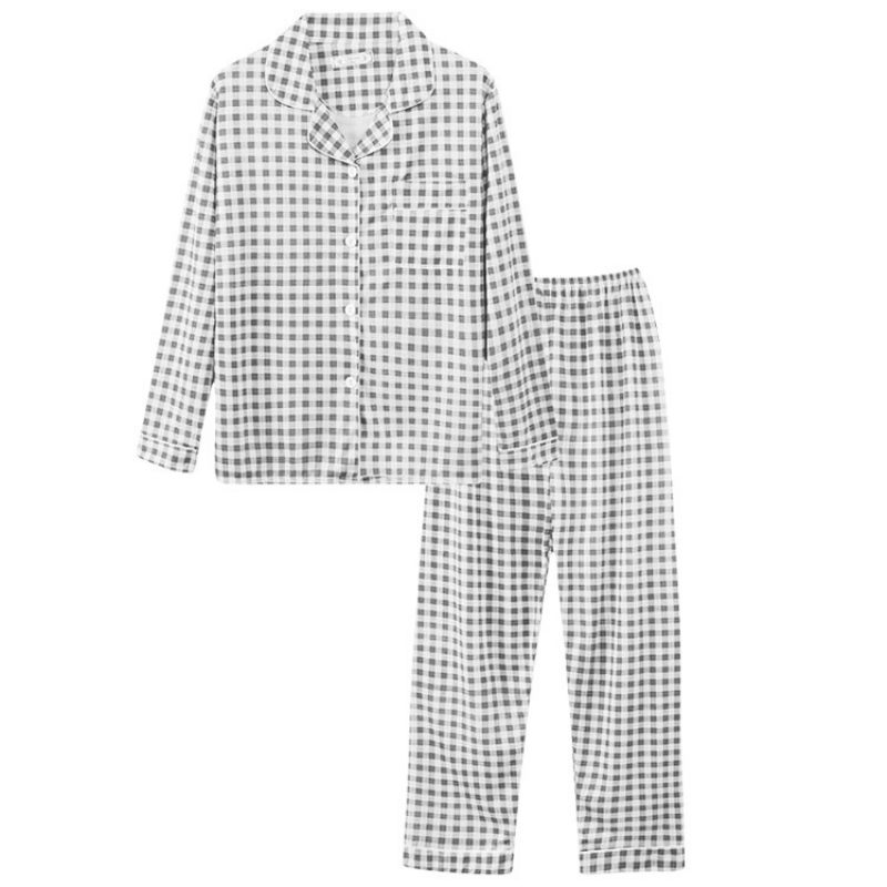 Broeken Met Lange Mouwen Pyjama's Dames Revers Vest Strepen Set Huiskleding