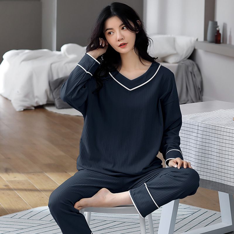 Dames Pyjama Katoen Lange Mouwen Casual Homewear Sets