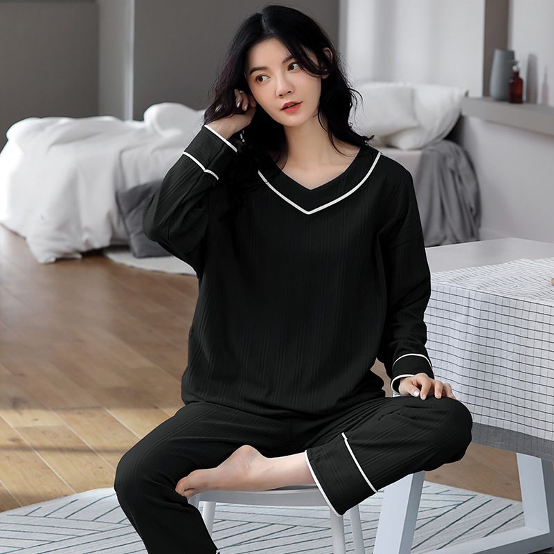 Dames Pyjama Katoen Lange Mouwen Casual Homewear Sets