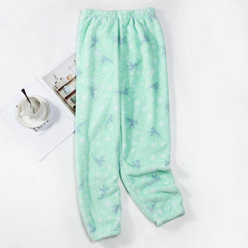 Dames Pyjama Losse Flanellen Warme Broek