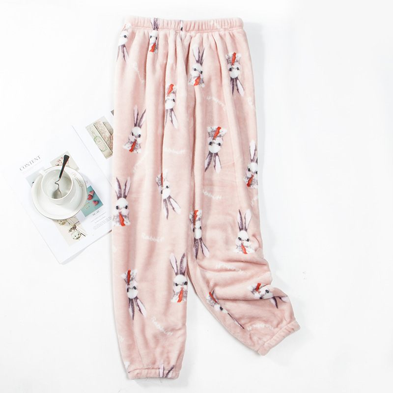 Dames Pyjama Losse Flanellen Warme Broek